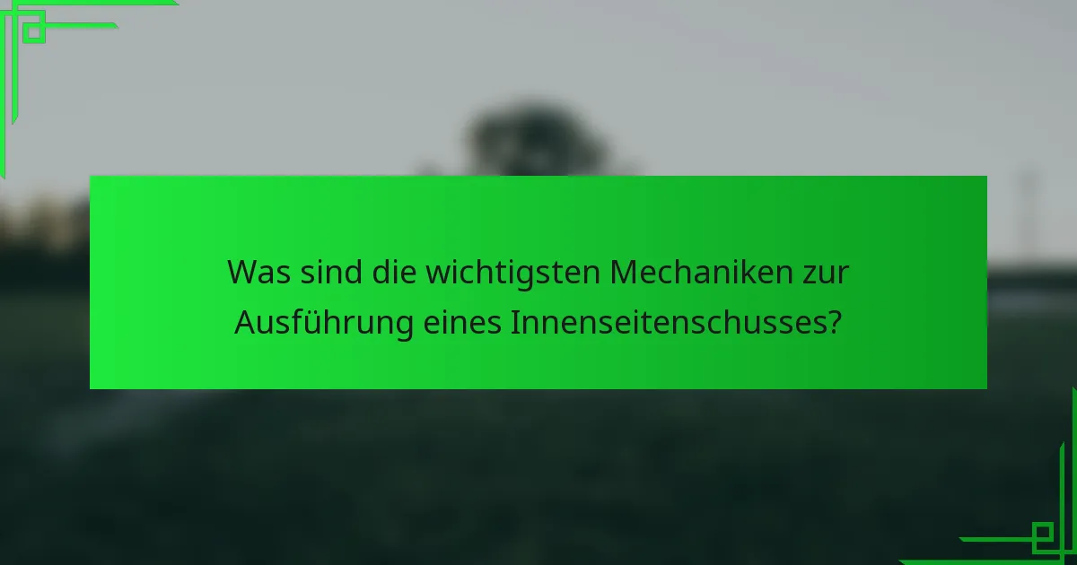 Was sind die wichtigsten Mechaniken zur Ausführung eines Innenseitenschusses?